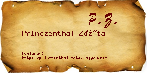 Princzenthal Zéta névjegykártya